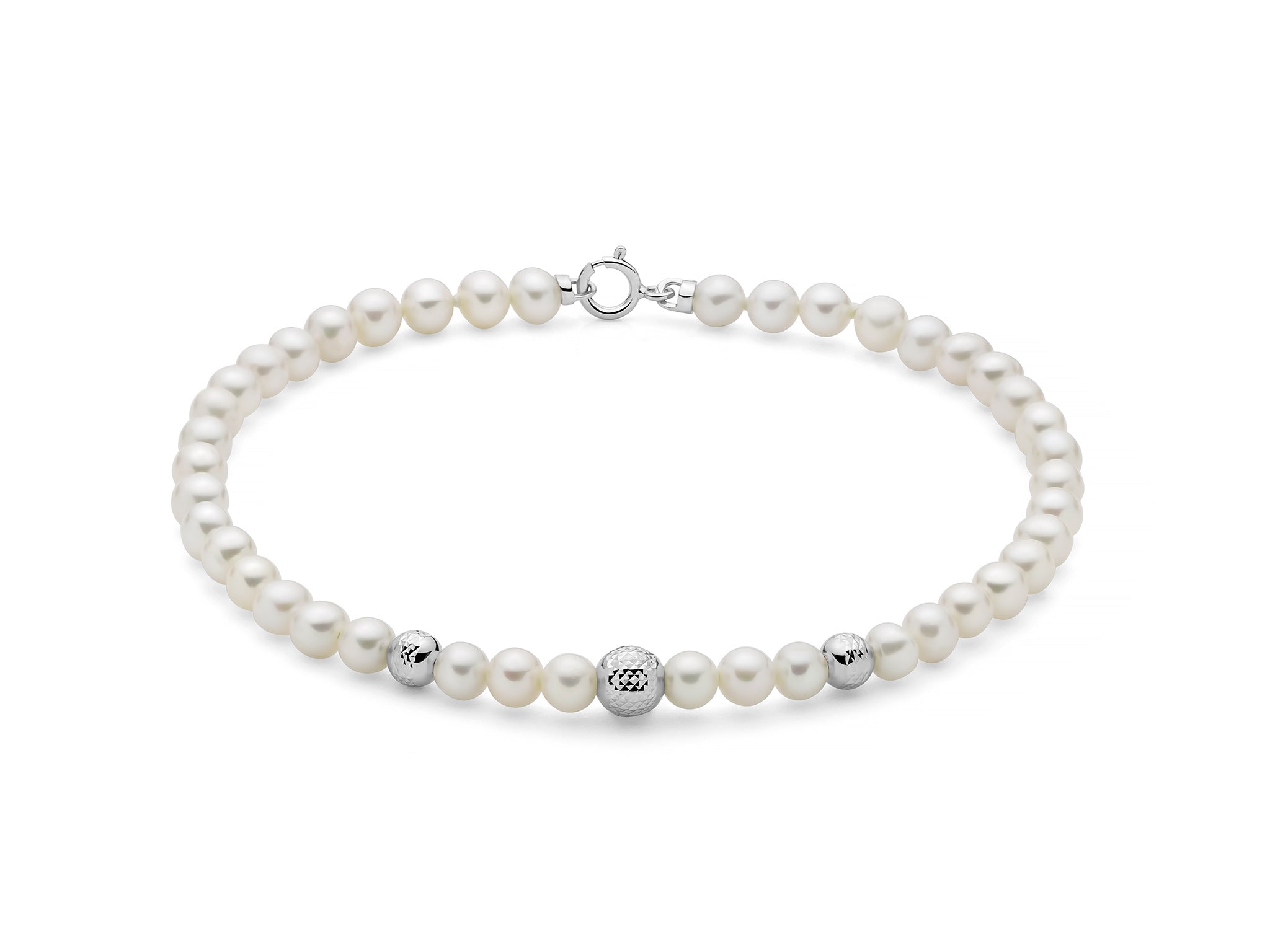 Bracciale Donna Miluna Perle Con 3 Inserti In Oro Bianco  PBR3715